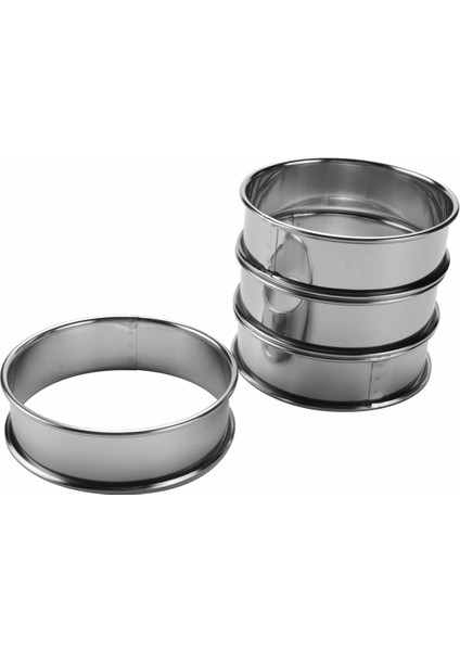 Çift Rulo Tart Yüzükler, Ingiliz Muffin Yüzükler Profesyonel Crumpet Yüzükler 4'lü Set (Yurt Dışından) fırsatları