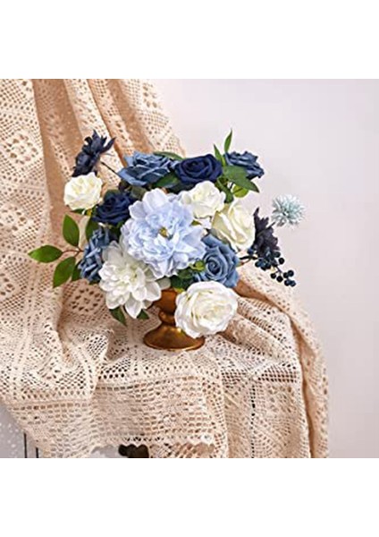 Dıy Düğün Gelin Buketleri Centerpieces Ev Dekorasyonu Için Tozlu Mavi Çiçekler Combo (Yurt Dışından) fırsatları