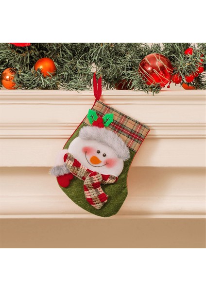 Noel Çorapları Şeker Hediye Çantası 3D Noel Baba - Çorap Dekorasyonu (Yurt Dışından)