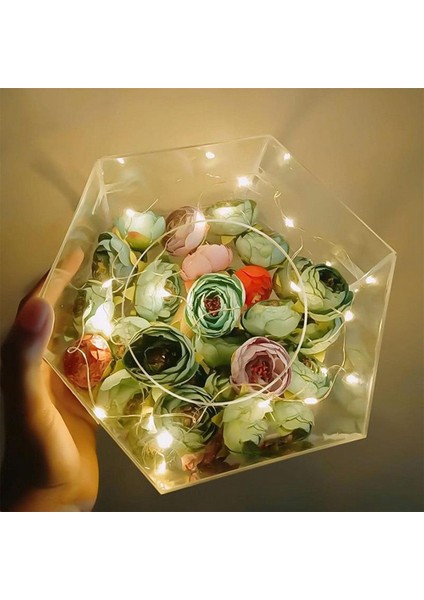 Akrilik Kek Teşhir Panosu Altıgen Kek Tepsisi Dıy Kek Doldurulabilir Kurulu Tabanı Temizle Kek Standı Dekor Araçları 15X15X10CM (Yurt Dışından)