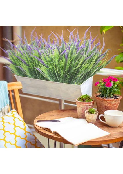 10 Paketler Yapay Bitkiler Açık Çim Çiçekler Uv Dayanıklı Yeşillik Bahçe Sundurma Pencere Kutusu Dekorasyon Mor (Yurt Dışından) fırsatları