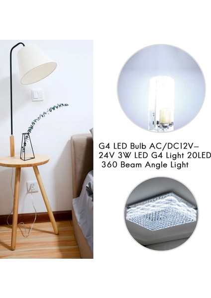 10PCS G4 LED Ampul AC/DC12V-24V 3W LED G4 Işık 20LED 360 Işın Açısı Işık 2835SMD 30W Halojen Lambayı Değiştirin, Soğuk Beyaz (Yurt Dışından)