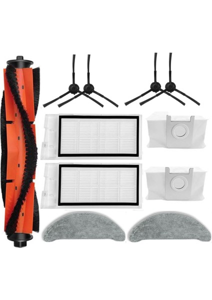 Eve Plus SDJ01RM Robotlu Süpürge Için 11 Adet Aksesuar Kiti Ana Yan Fırça Hepa Filtre Paspas Bezi (Yurt Dışından)