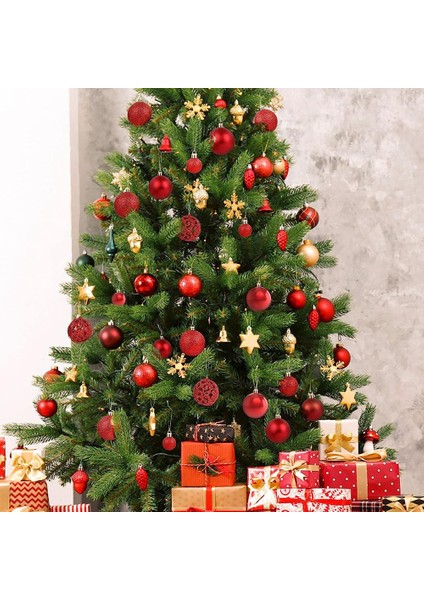 101 Adet Kırmızı Noel Topu Süsler Noel Ağacı Için, Kırılmaz Noel Ağacı Topları Dekoratif Baubles Asılı (Yurt Dışından) fırsatları