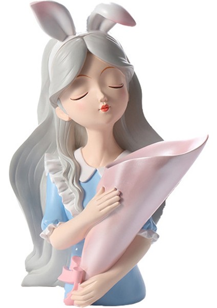 Kız Heykeli Ev Dekor Vazo Reçine Modeli Depolama Tepsisi Oturma Odası Çiçek Vazolar Zanaat Oturma Odası Dekorasyon, 22X32 cm (Yurt Dışından)