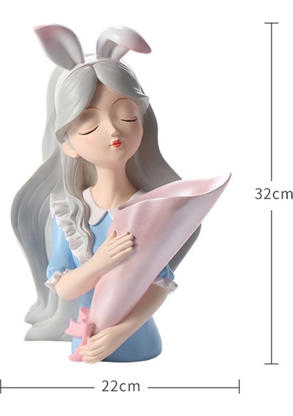 Kız Heykeli Ev Dekor Vazo Reçine Modeli Depolama Tepsisi Oturma Odası Çiçek Vazolar Zanaat Oturma Odası Dekorasyon, 22X32 cm (Yurt Dışından) fiyatları
