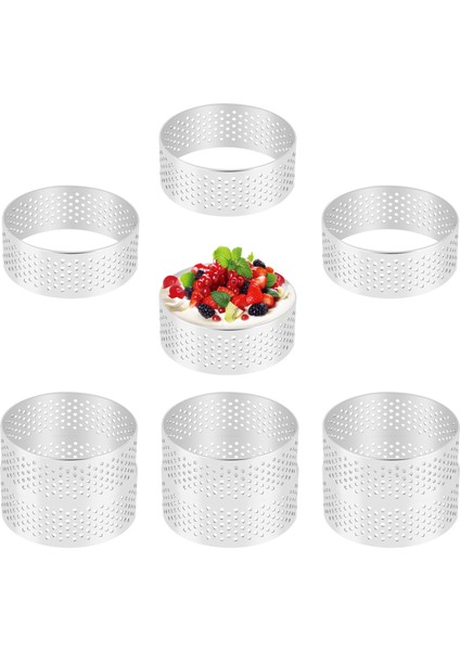 10 Paket 5 cm Paslanmaz Çelik Tart Halkası, Isıya Dayanıklı Delikli Kek Mus Halkası, Yuvarlak Halka Pişirme Araçları (Yurt Dışından) fiyatları