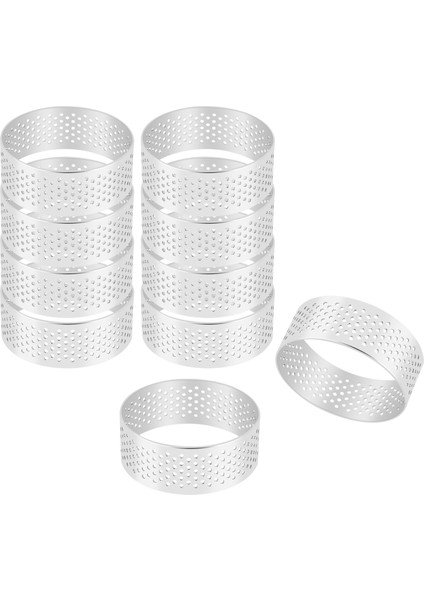 10 Paket 5 cm Paslanmaz Çelik Tart Halkası, Isıya Dayanıklı Delikli Kek Mus Halkası, Yuvarlak Halka Pişirme Araçları (Yurt Dışından) modelleri
