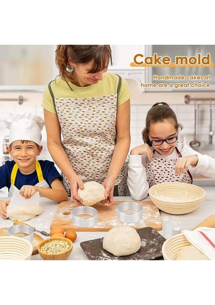 10 Paket 5 cm Paslanmaz Çelik Tart Halkası, Isıya Dayanıklı Delikli Kek Mus Halkası, Yuvarlak Halka Pişirme Araçları (Yurt Dışından) indirimleri