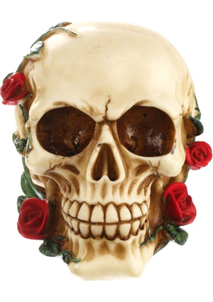 Gül Reçine Heykeli ile Insan Kafatası Küçük Boy Kafa Heykeller Kafatası Tahsil Figürler (Yurt Dışından)