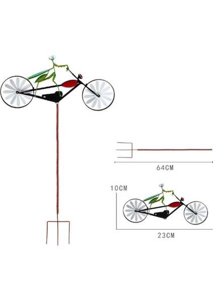 Vintage Bisiklet Rüzgar Döndürücü, Metal Çift Döndürücü Sanatı ve Fare Motosikleti, Paslanmaz Rüzgar Gülleri, Yusufçuk (Yurt Dışından)