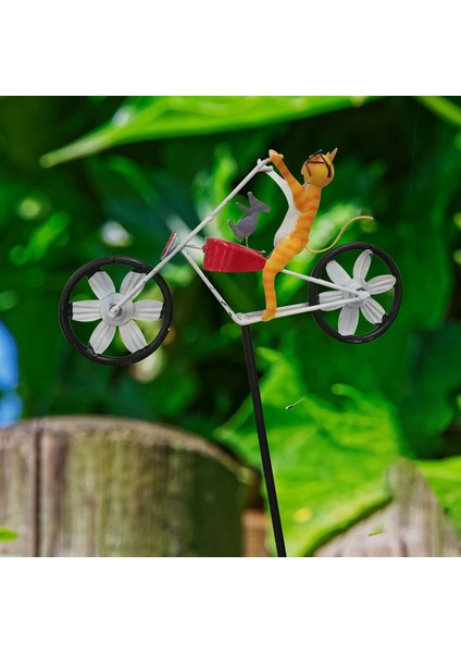 Vintage Bisiklet Rüzgar Döndürücü, Metal Çift Döndürücü Sanatı ve Fare Motosikleti, Paslanmaz Rüzgar Gülleri, Yusufçuk (Yurt Dışından) indirimleri