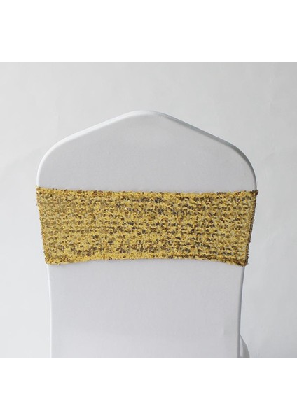 Streç Payet Sandalye Sashes Sandalye Bantları Tek Taraflı Payetler Dekor Otel Resepsiyon Parti Olay Sandalye Kapak Dekorasyon (Yurt Dışından) fırsatları