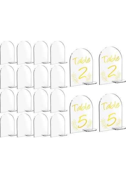 20 Paket 6x4 Inç Boş Akrilik Numaraları Işaretleri Standı ile Düğün Resepsiyon Burcu Diy Arch Akrilik Standı Işaretleri (Yurt Dışından)