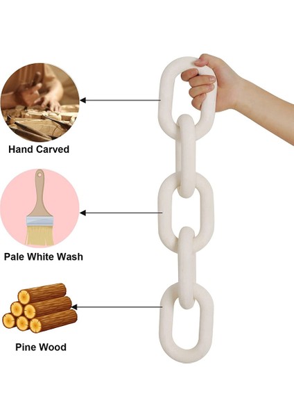 Ahşap Zincir Bağlantı Ev Dekor El 5-Ring Sanat Zanaat Süsleme Masa Tepsisi Için Çiftlik Evi Ofis Rustik Duvar Dekorasyonu Beyaz (Yurt Dışından) indirimleri