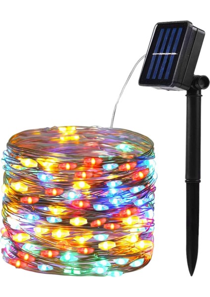Güneş Enerjili LED Dize Işıklar, 10M Su Geçirmez Esnek Peri Noel Işıkları, Dış Mekan Avlularında Kullanılan, Renkli 1 Parça (Yurt Dışından)