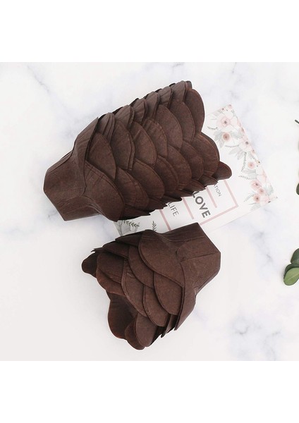 100 Parça Lotus Pişirme Cupcake Muffin Liner Doku, Pişirme Kabı, Kek Standı, Muffin Gömlekleri, Ev Partisi Fırın Kullanımı, Kahverengi (Yurt Dışından)