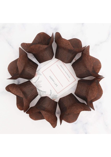 100 Parça Lotus Pişirme Cupcake Muffin Liner Doku, Pişirme Kabı, Kek Standı, Muffin Gömlekleri, Ev Partisi Fırın Kullanımı, Kahverengi (Yurt Dışından)