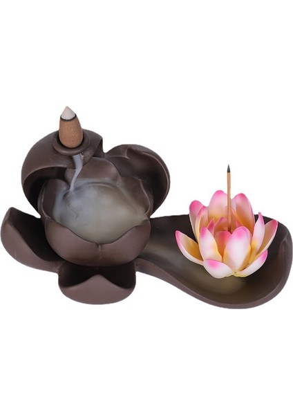 Zarif Lotus Tütsü Brülör Tutucu Seramik Buhurdan El Sanatları Aromaterapi Ev Dekor Ofis B Için (Yurt Dışından)
