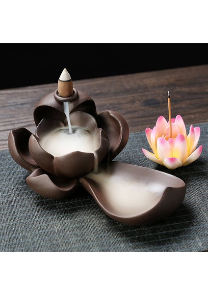 Zarif Lotus Tütsü Brülör Tutucu Seramik Buhurdan El Sanatları Aromaterapi Ev Dekor Ofis B Için (Yurt Dışından) fırsatları