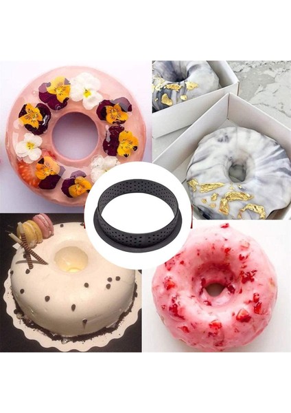 10 Adet Kek Kalıbı Mousse Tart Yüzük Yuvarlak Şekil Tatlı Turta Dekorasyon Aracı Delikli Pişirme Kesici Dıy Bakeware (Yurt Dışından) modelleri