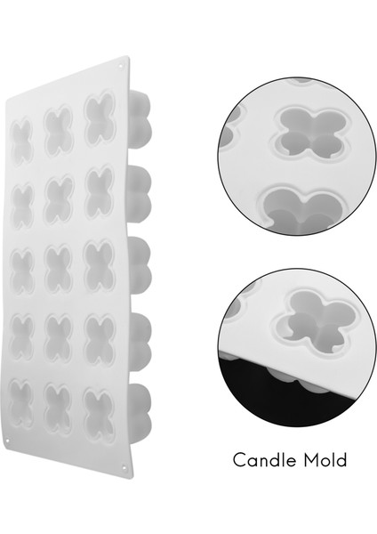 15 Kaviteler Mini Kare Mum Kalıp Dıy El Yapımı Silikon Mum Yapımı Kokulu 3D Reçine Kek Bakeware (Yurt Dışından)