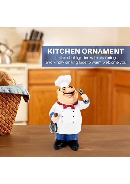 Retro Şef Modeli Süsler Reçine El Sanatları Mini Şef Figürleri Ev Mutfak Restoran Bar Kahve Dekor-A (Yurt Dışından) fiyatları