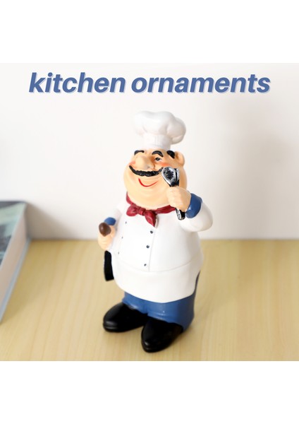 Retro Şef Modeli Süsler Reçine El Sanatları Mini Şef Figürleri Ev Mutfak Restoran Bar Kahve Dekor-A (Yurt Dışından) modelleri