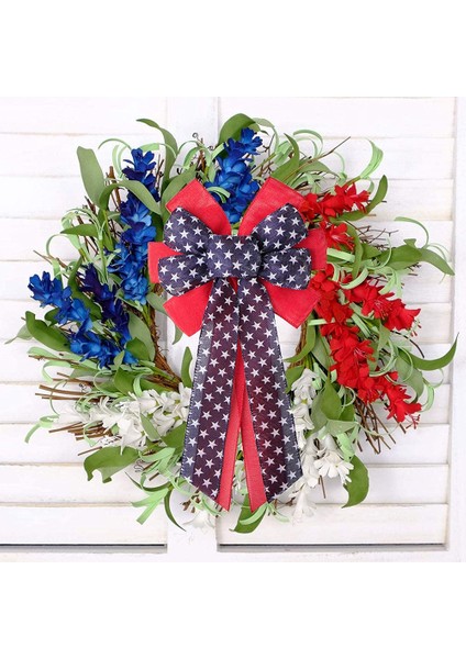 Vatansever Çelenk Kırmızı ve Mavi Amerikan Bayrağı Anıtı 4 Temmuz Anma Günü Işçi Bayramı Gaziler Günü Bağımsızlık Günü, D (Yurt Dışından) modelleri