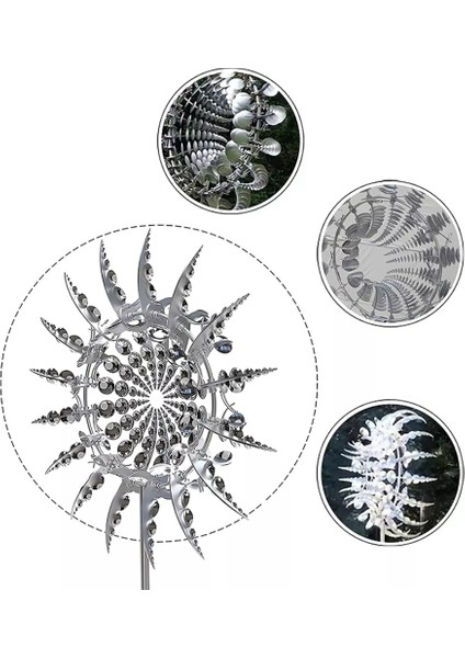 Yeni Benzersiz ve Büyülü Metal Yel Değirmeni 3D Rüzgar Enerjili Kinetik Heykel Çim Metal Rüzgar Güneş Spinners (Yurt Dışından) modelleri