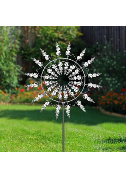 Yeni Benzersiz ve Büyülü Metal Yel Değirmeni 3D Rüzgar Enerjili Kinetik Heykel Çim Metal Rüzgar Güneş Spinners (Yurt Dışından) fırsatları