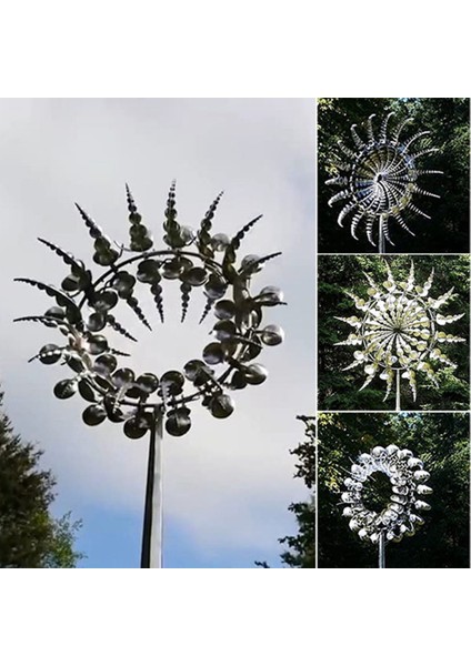Yeni Benzersiz ve Büyülü Metal Yel Değirmeni 3D Rüzgar Enerjili Kinetik Heykel Çim Metal Rüzgar Güneş Spinners (Yurt Dışından) indirimleri