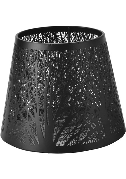 Küçük Abajur, Masa Avize Duvar Lambası Siyah Desenli Varil Metal Abajur (Yurt Dışından)