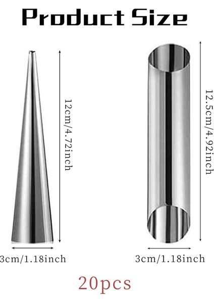 Cannoli Pişirme Kalıp Seti, Krem Boynuz Kalıp Seti Krem Paslanmaz Çelik Cannoli Tüp Kalıpları Koni Pişirme Kalıbı (Yurt Dışından) modelleri
