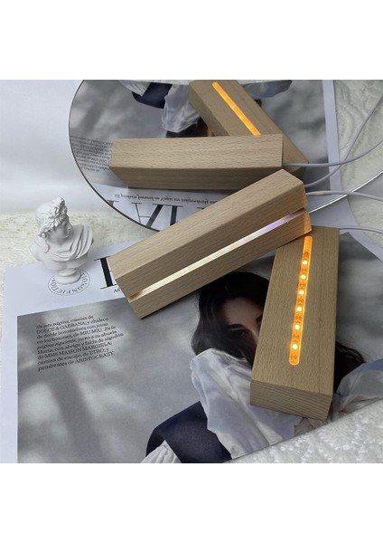 LED Ahşap Teşhir Tabanı, Teşhir Kaidesi, Lazer Kristal Cam Akrilik Için Işık Tabanı Standı (Yurt Dışından)