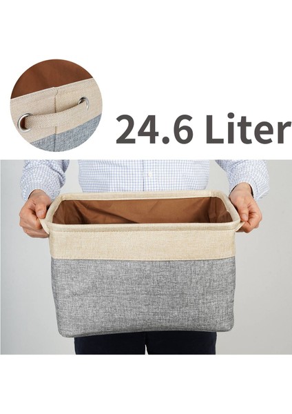 Kumaş Saklama Kutusu, Saklama Sepeti, Dolap, Raf ve Giysiler Için Kare Kumaş Sepet (Katlanabilir, 3'lü Paket) (Yurt Dışından)