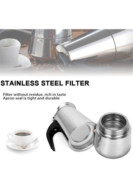 Çelik Cezve Italyan Moka Pot Espresso Kahve Makinesi Pot Cafe Latte Makinesi Soba Kahve Için Percolator Araçları (Yurt Dışından) indirimleri