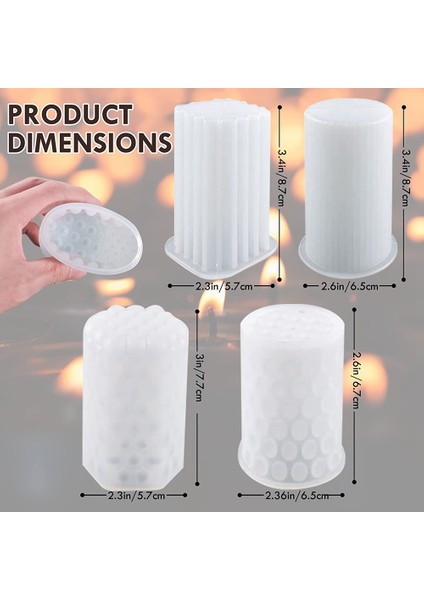 Silikon Mum Kalıbı, 4'lü Silikon Kalıp Paketi, 3D Silikon Kalıplar, Dökme Seti Için Mum Kalıpları (Yurt Dışından) fiyatları