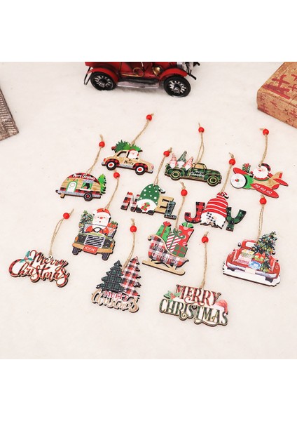 12 Parça Noel Ahşap Asılı Süsler Kırmızı Araba Kamyon Noel Baba Ahşap Asılı Zanaat Dekorasyon Için (Yurt Dışından) indirimleri