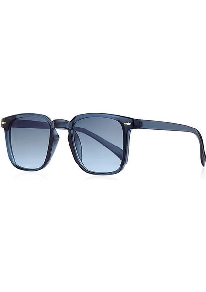 Unisex Güneş Gözlüğü UV 400 Filtreli Mavi Cam ve Lacivert Çerçeve