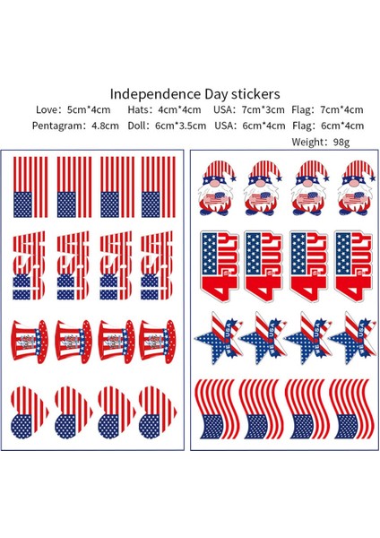 100 Adet Bağımsızlık Günü Çiçek Kol Etiket Yüz ve Kol Bayrak Desen Dekoratif Su Transfer Baskı Etiket (Yurt Dışından) fiyatları