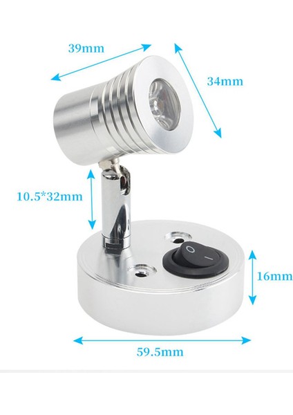 Okuma Işığı Rv Tekne Yat Kampçılar, Kamyonlar, Karavanlar, Otobüsler, Tekneler ve Ticari Araçlar Için Okuma Duvarı Işığı (Gümüş) (Yurt Dışından)
