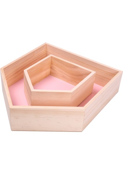 2 Adet Güzel Ahşap Ev Şeklinde Duvar Depolama Rafı Çocuk Odası Dekorasyonu (Pembe) (Yurt Dışından)