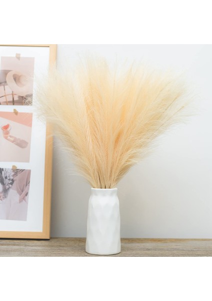 Sahte Pampas Otu, 18IN/45CM Yapay Pampas Otu 5 Kök Görkemli Çim Çiçek Aranjmanı (Bej) (Yurt Dışından) fırsatları