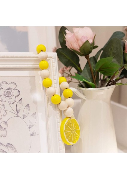 3 Parça Püsküllü Limon Ahşap Boncuk Çelenk, Limon Evi Dekoru, Katmanlı Tepsi Için Çiftlik Evi Dekoru, Masa, Duvar (Yurt Dışından) modelleri