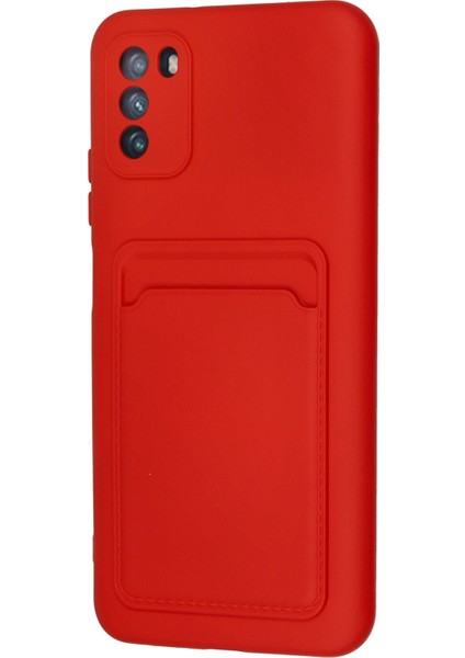 Xiaomi Pocophone M3 Kılıf Kelvin Kartvizitli Silikon - Kırmızı 109008