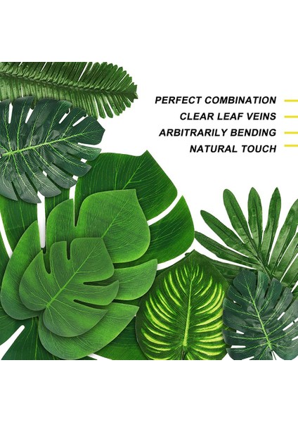 88 Parça Palmiye Orman Yaprakları 8 Çeşit Sahte Tropikal Monstera Yaprakları Hawaii Luau Parti Plaj Tema Parti Için Sapları ile (Yurt Dışından) modelleri