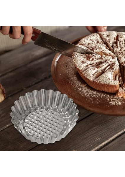 25 Adet Paslanmaz Çelik Yumurta Tart Kalıp Yuvarlak Şekil Yivli Tasarım Cupcake Pişirme Yeniden Kullanılabilir Metal Muffin Pişirme Kapları (Yurt Dışından)