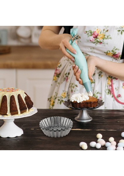 25 Adet Paslanmaz Çelik Yumurta Tart Kalıp Yuvarlak Şekil Yivli Tasarım Cupcake Pişirme Yeniden Kullanılabilir Metal Muffin Pişirme Kapları (Yurt Dışından) fırsatları