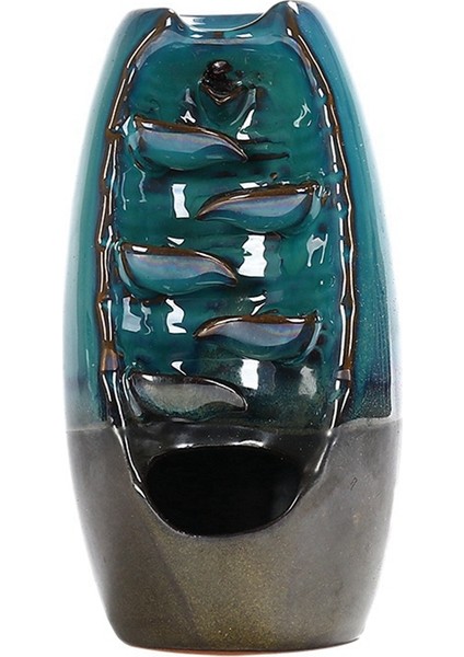 Seramik Geri Akış Tütsü Tutucu Brülör Aromaterapi Süs Ev Dekoru 120 Pcs Tütsü Konileri ile - A (Yurt Dışından)